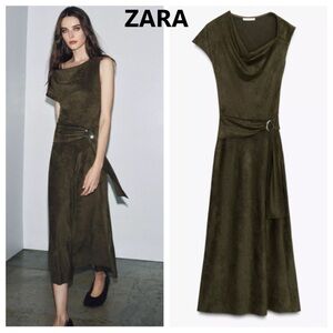 NWT🔥ASYMMETRICAL FAUX SUEDE DRESS by Zara
